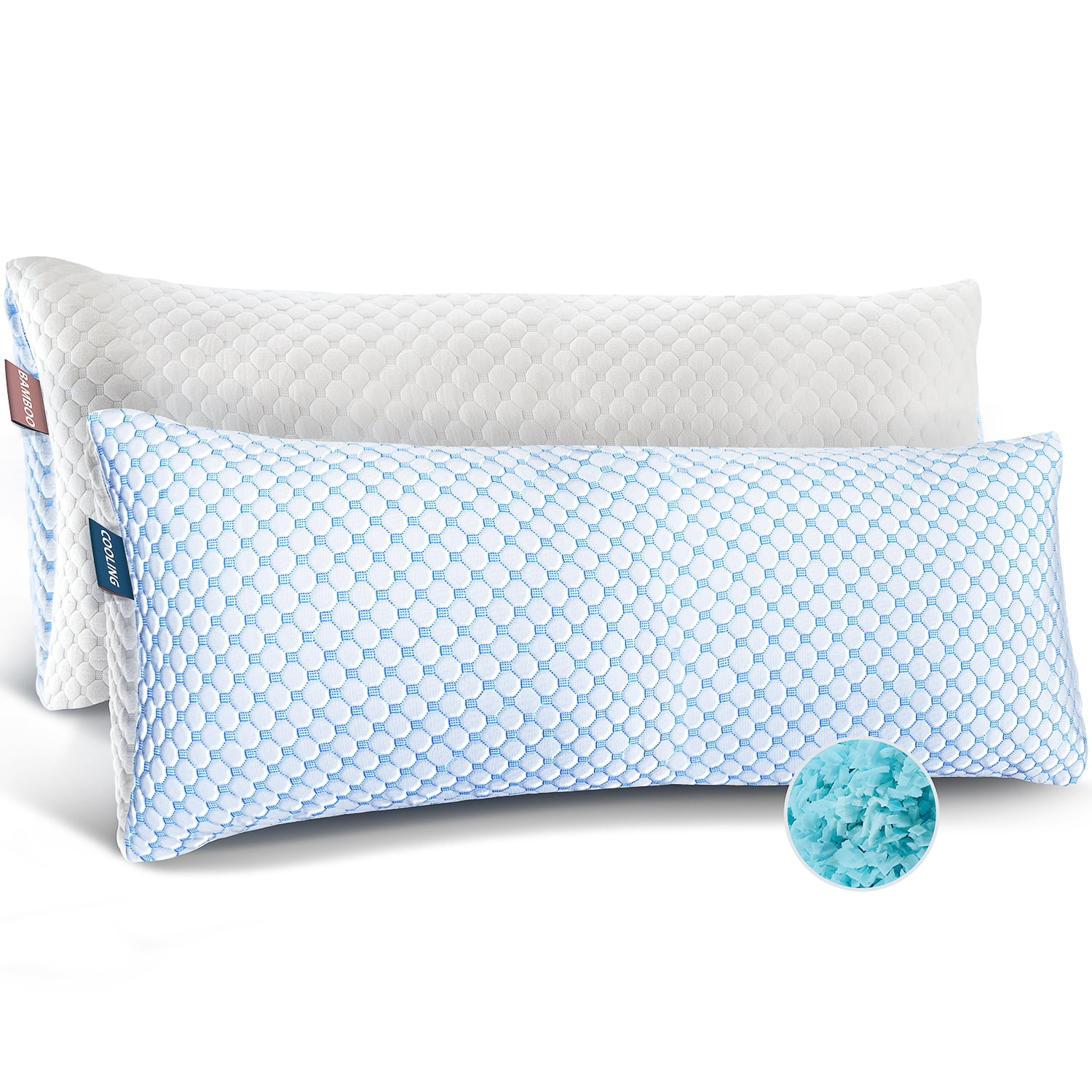 LammaLoe Cooling Pillows for Bed, Memory Foam Bed Pillow, Body Pillow 20" X 54"
