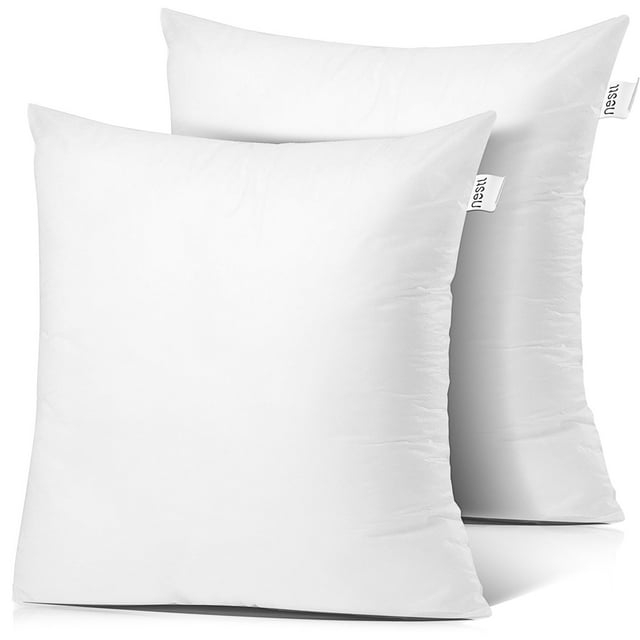 Digital Decor Pillow Insert Sham, Standard/White (18" x 18", Double Pack)