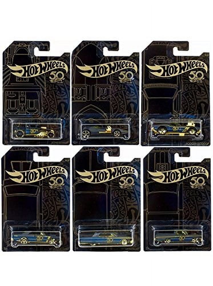 New 1:64 Hot Wheels 50th Anniversary Black & Gold Collection - Set of 6pcs