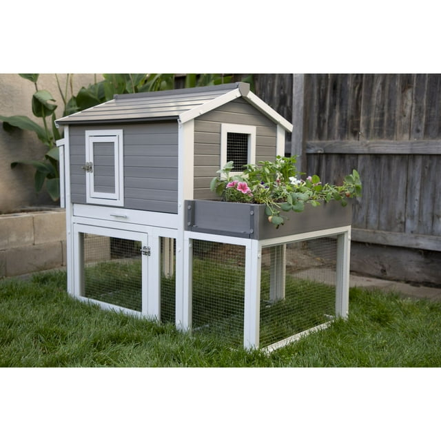 New Age Pet® ECOFLEX® Urban Farm Chicken Coop - 2-Level Living Space with Nesting Box, Roosting Bars, and NeveRust Stainless Steel Pen, Easy Assembly, Ideal for 2 Average Size Chickens or 4 Bantams