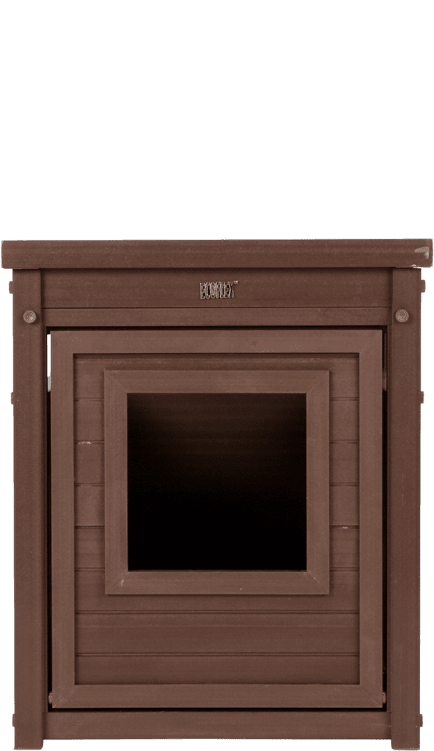 New Age Pet® ECOFLEX® Litter Loo® Litter Box Enclosure End Table, Durable and Eco-Friendly Wood Plastic Composite, Easy to Clean, Flip Down Door for Simple Cleanup, No Tool Assembly- Russset Brown