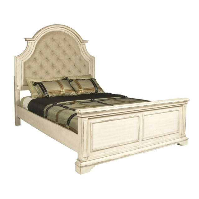 New Classic Furniture Anastasia Traditional Wood King Bed in Ant White