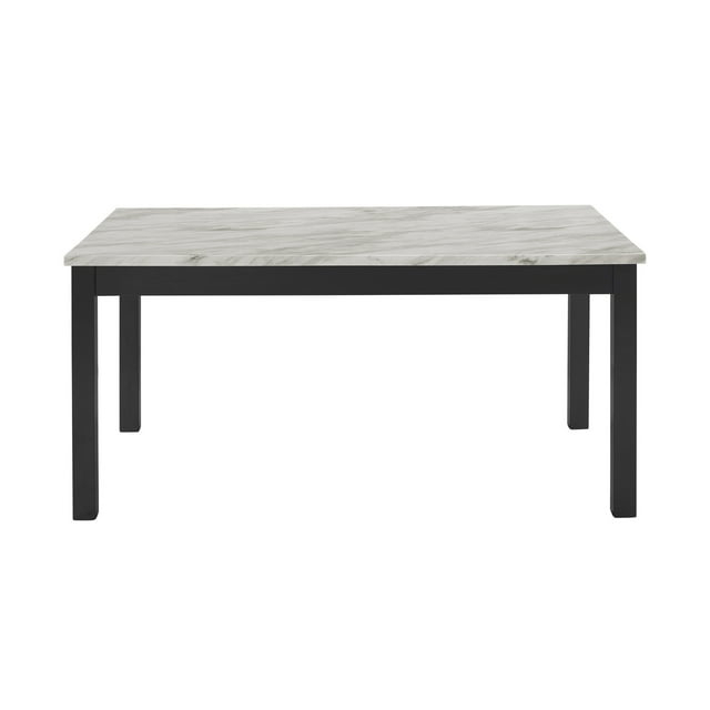 New Classic Furniture Celeste Wood Dining Table with Faux Marble Top in Espresso