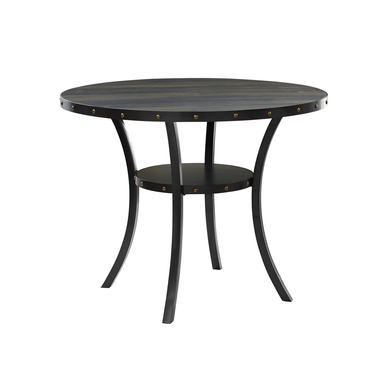 New Classic Furniture Crispin 48" Round Melamine Wood Counter Table in Gray