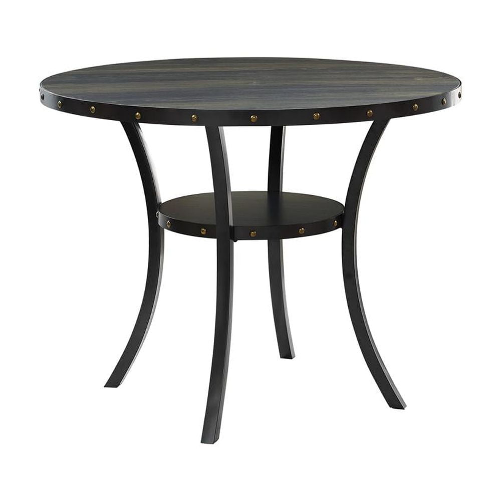 New Classic Furniture Crispin 48" Round Melamine Wood Counter Table in Gray