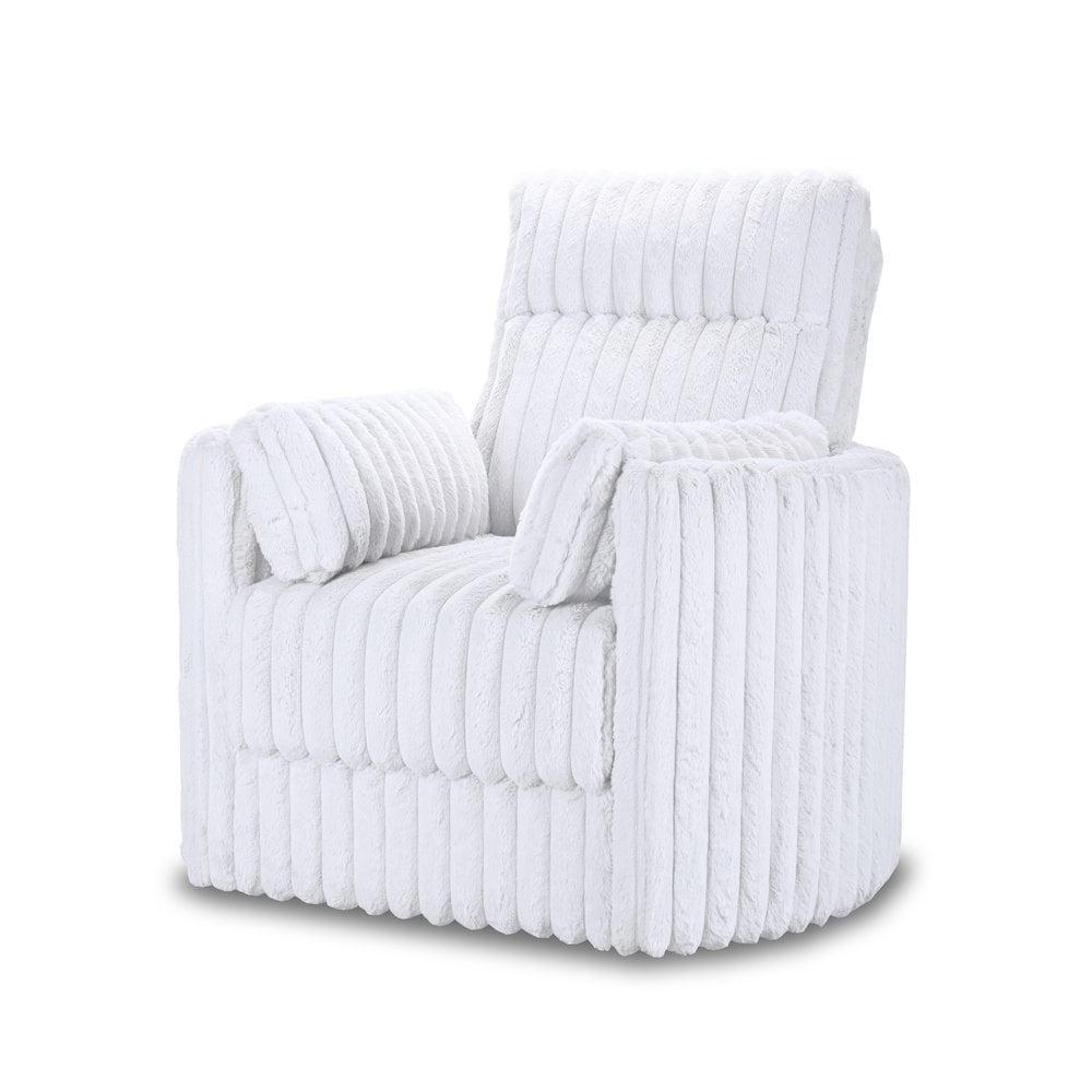 New Classic Furniture Embrace Fabric Swivel Accent Chair, White