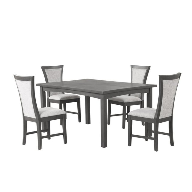 New Classic Furniture Flair  60" Dining Table & 4 Chairs (5 Pc Set)-Gray