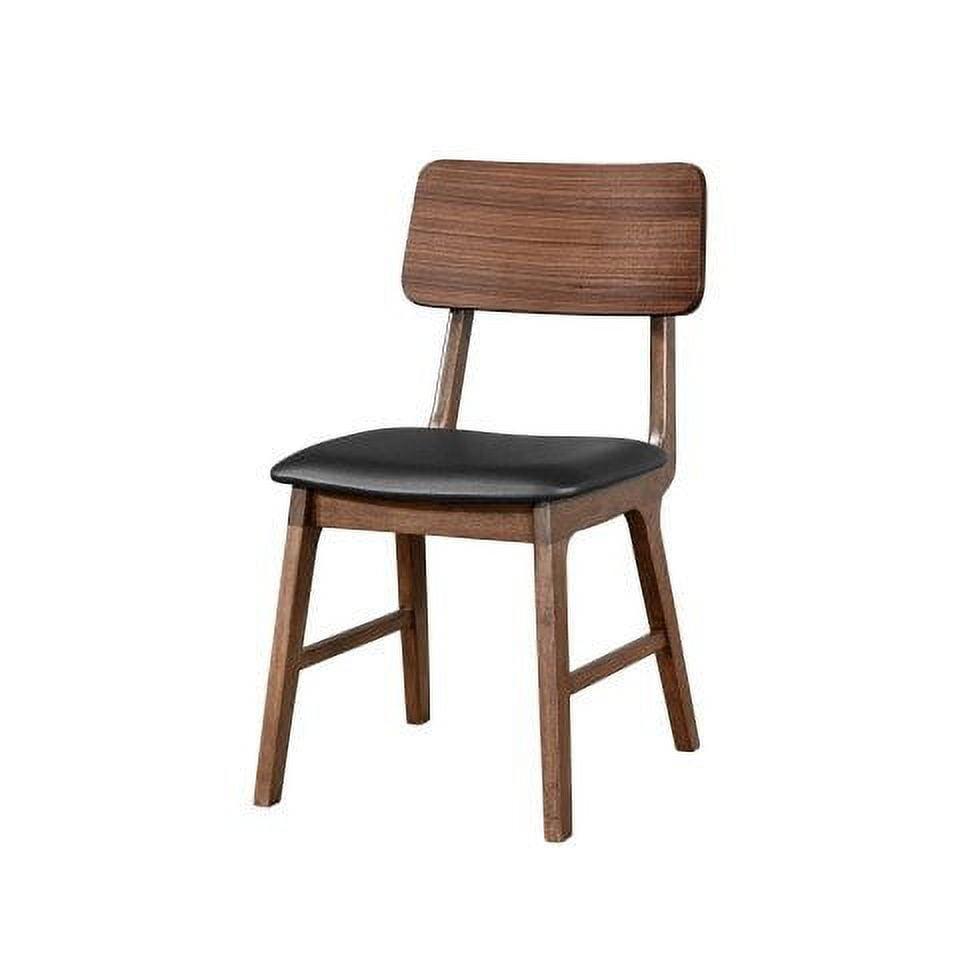 New Classic Furniture Thea Wood Side Chair with Black Seat in Walnut (Set of 2)