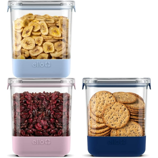New** Ello 6pc Plastic Food Storage Canisters with Airtight Lids (Set of 3)
