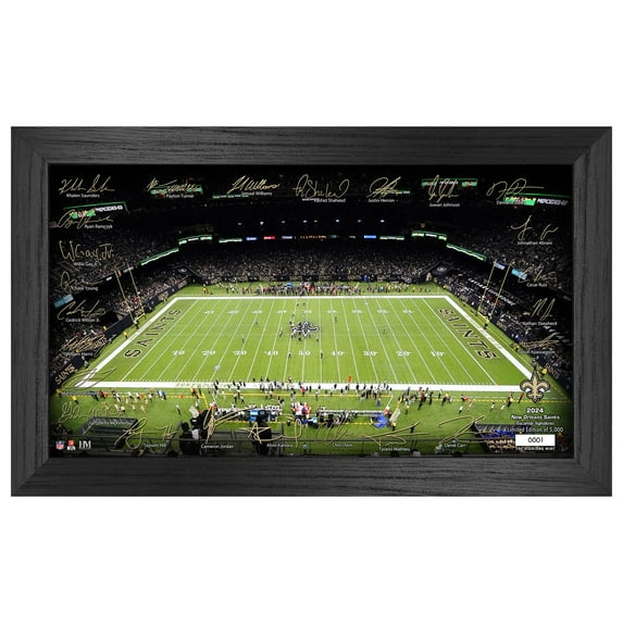 Highland Mint New Orleans Saints 12" x 20" 2024 Signature Gridiron Panoramic Framed Photo