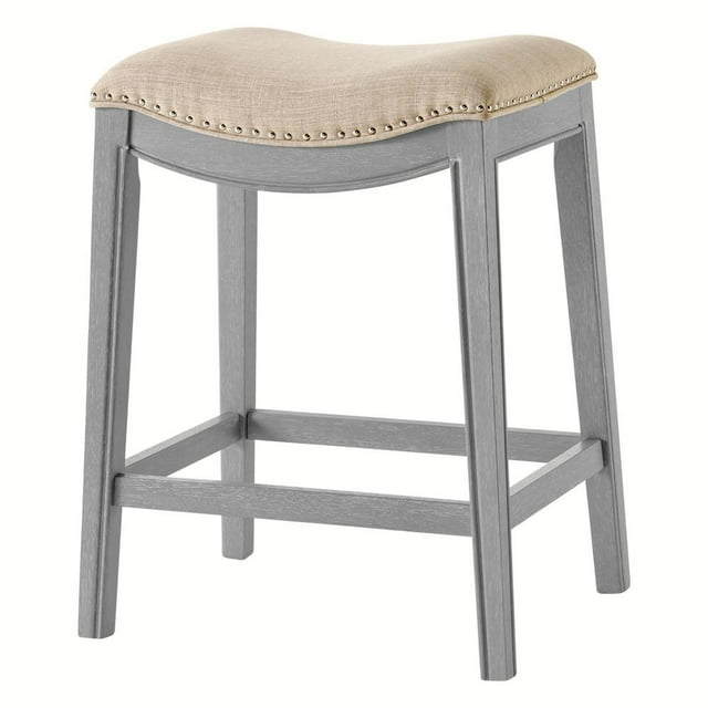 New Pacific Direct Grover 25.5" Fabric Counter Stool in Lyon Cream/Ash Gray