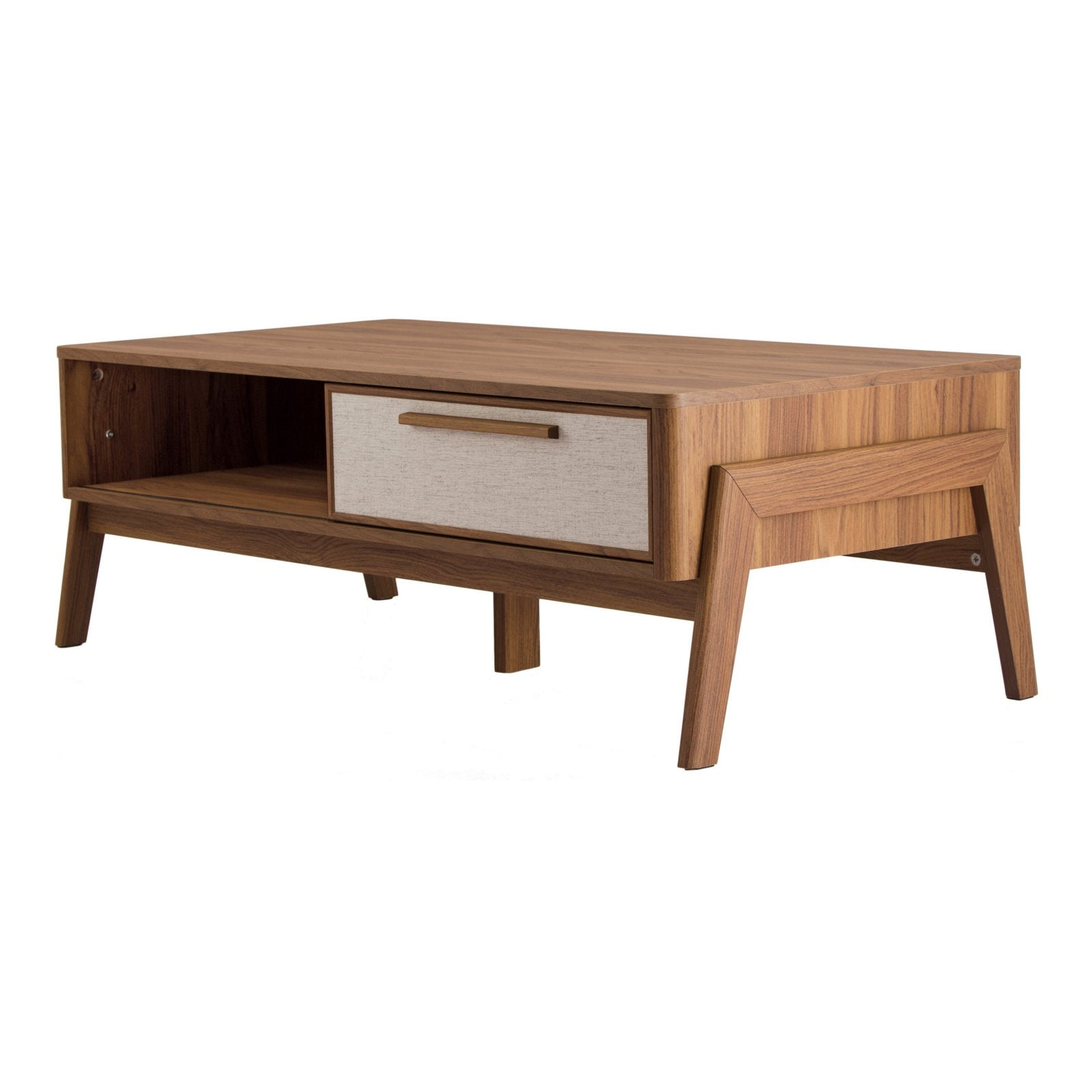 New Pacific Direct Heaton 47" Wood Coffee Table in Brown/Walnut