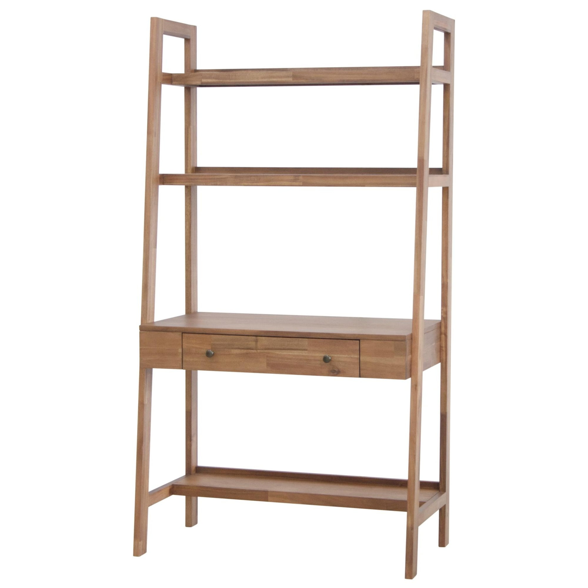 New Pacific Direct Henley 37.5" Solid Wood Wall Desk in Newton Brown