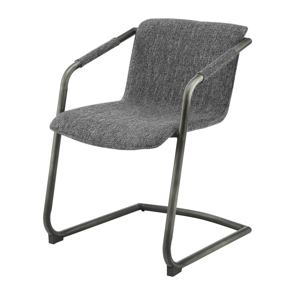 New Pacific Direct Indy 19.5" Fabric Dining Chair in Blazer Dark Gray (Set of 2)