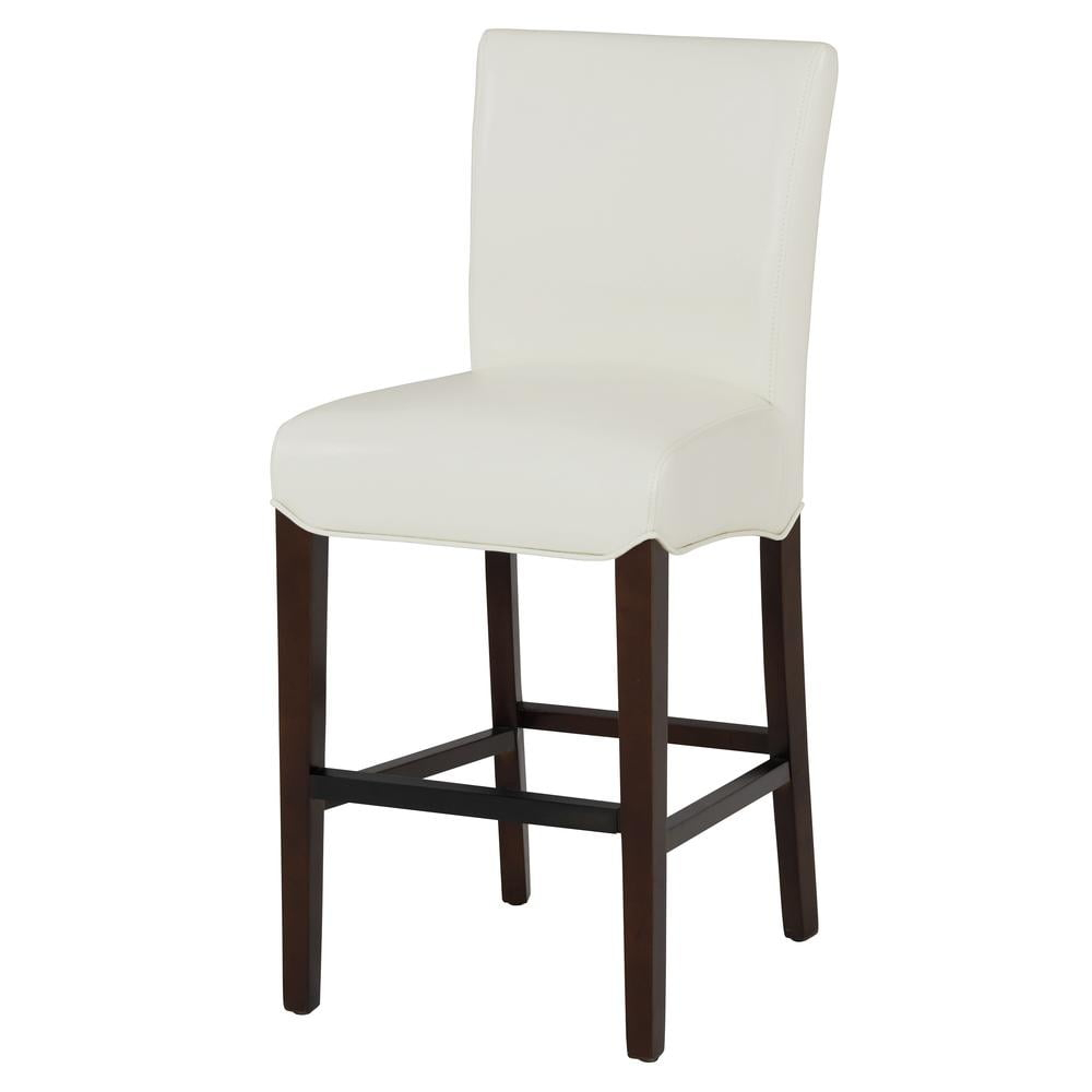 New Pacific Direct Milton 26.5" Bonded Leather Counter Stool in White