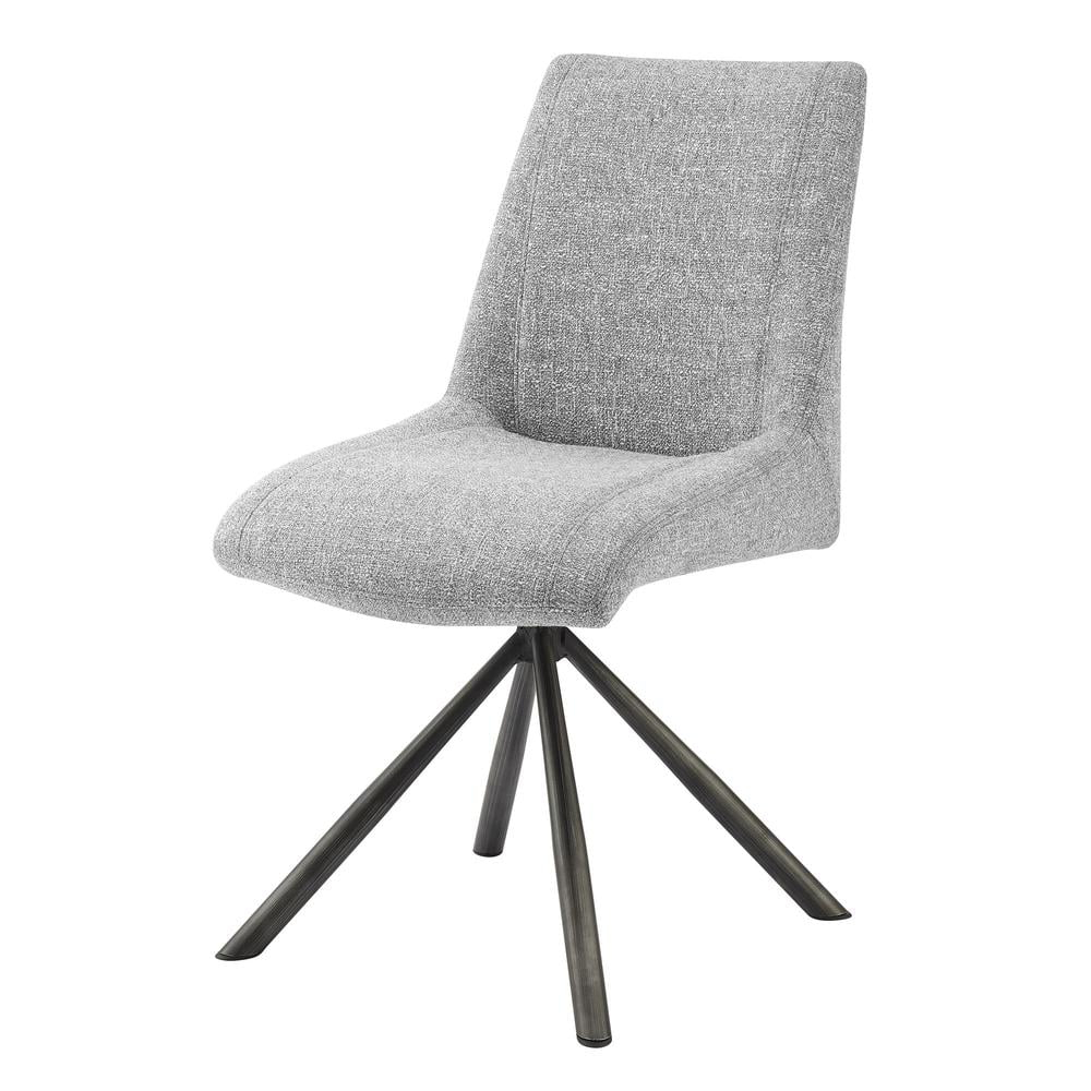 New Pacific Direct Viona 19.5" Fabric Swivel Dining Side Chair - Gray (Set of 2)