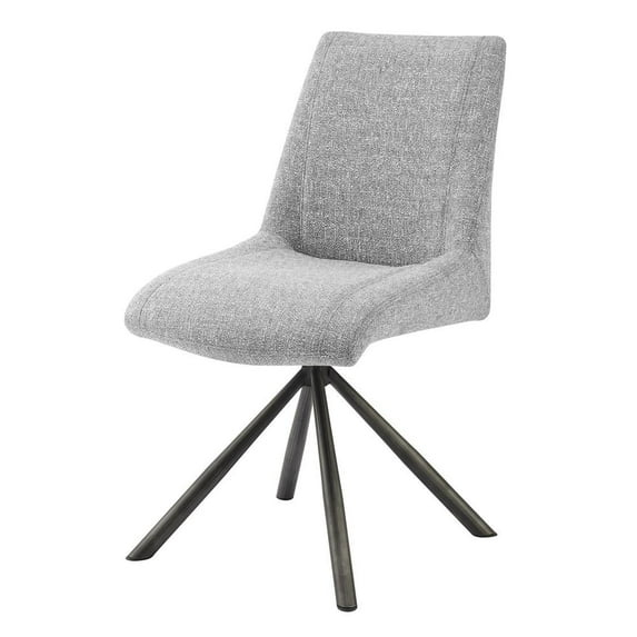 New Pacific Direct Viona 19.5" Fabric Swivel Dining Side Chair - Gray (Set of 2)