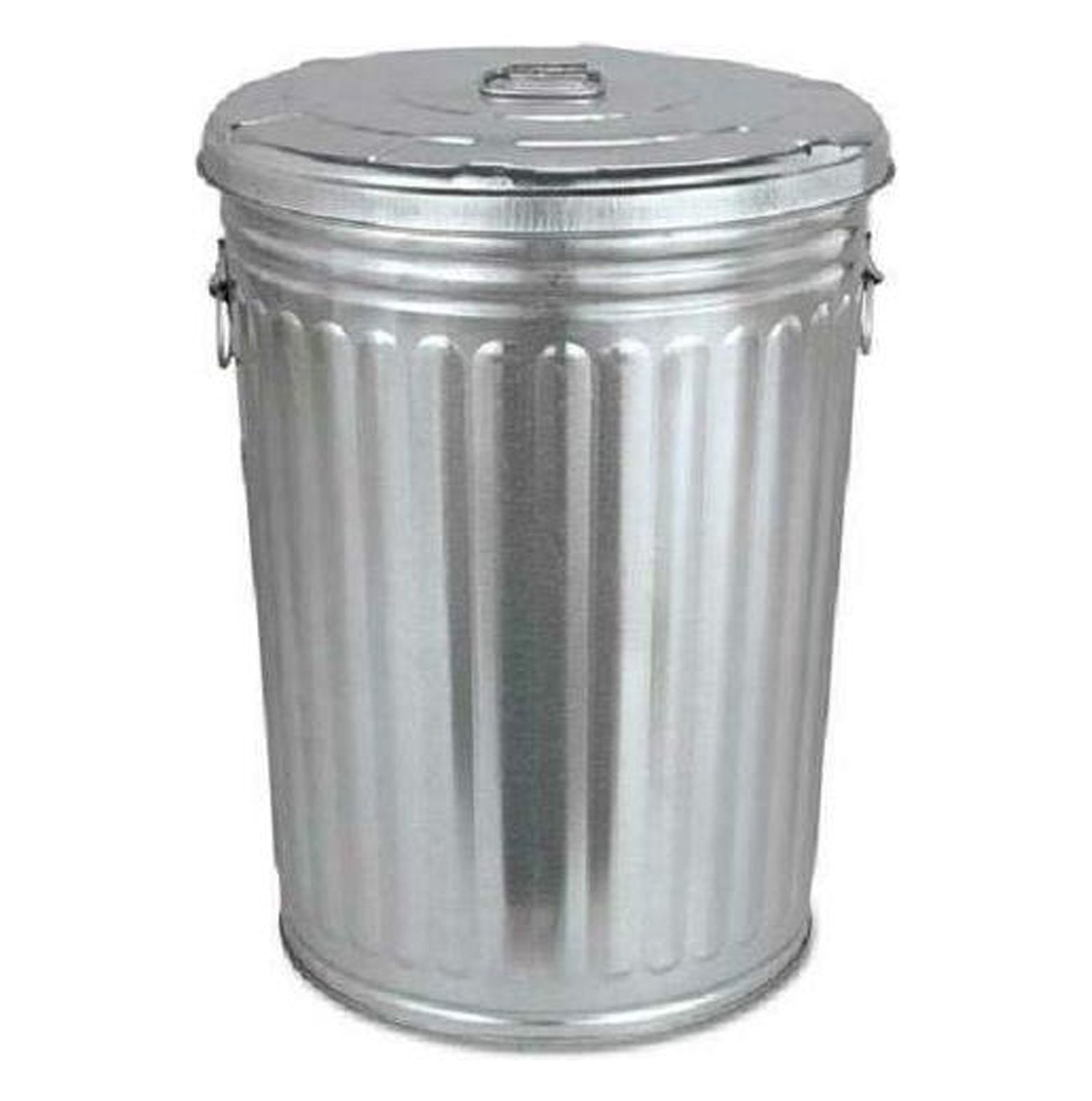 Pre-Galvanized Trash Can with Lid, Round, Steel, 20gal, Gray, Sold as 1 Each