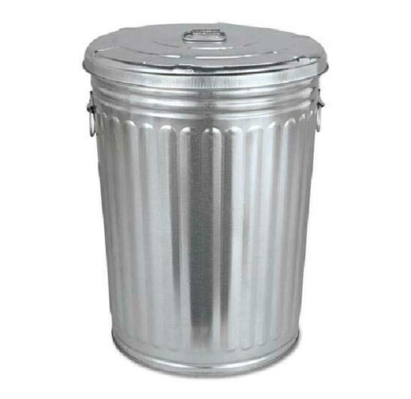 Pre-Galvanized Trash Can with Lid, Round, Steel, 20gal, Gray, Sold as 1 Each