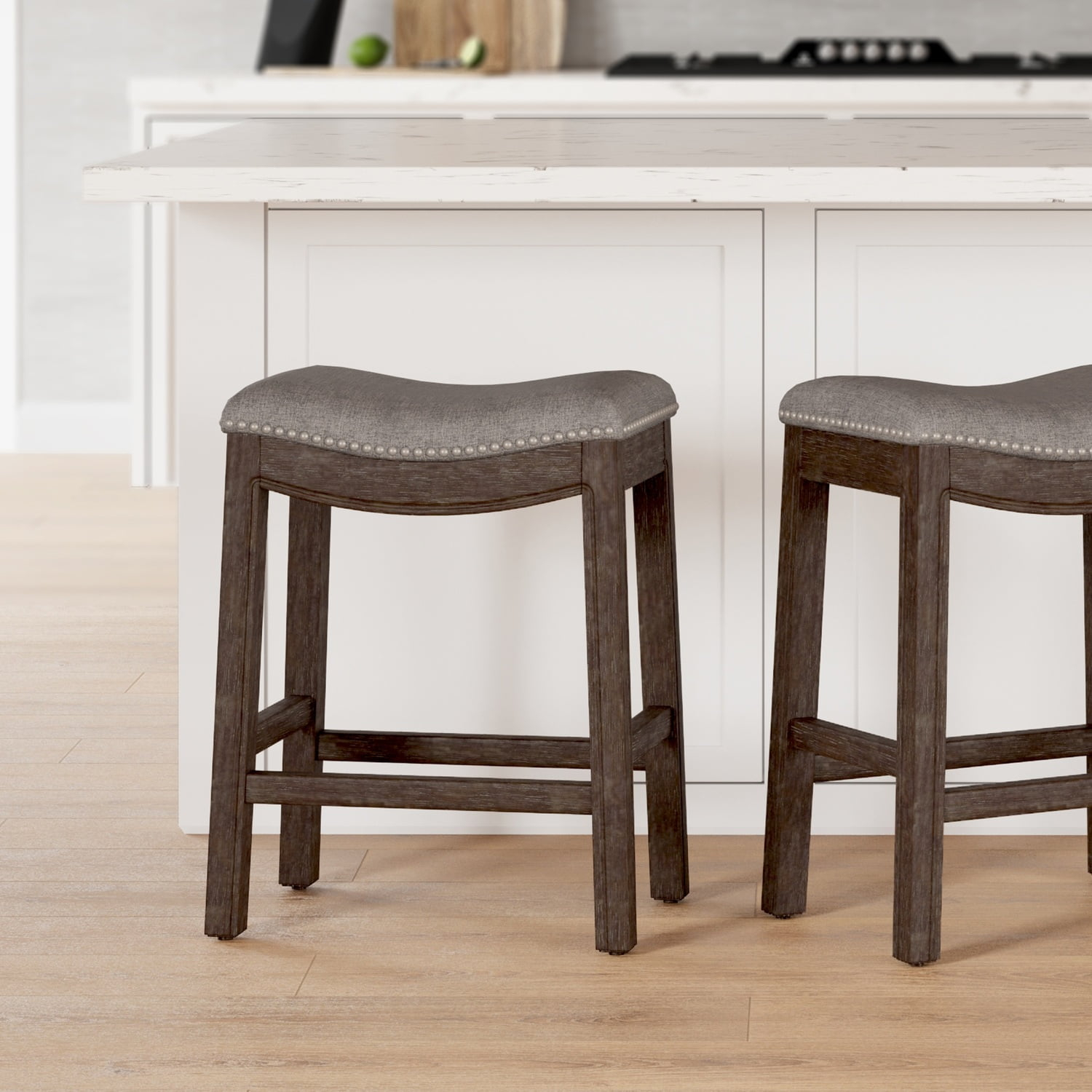 New Ridge Home Goods 26" Saddle Wood Counter Height Stool Distressed Espresso
