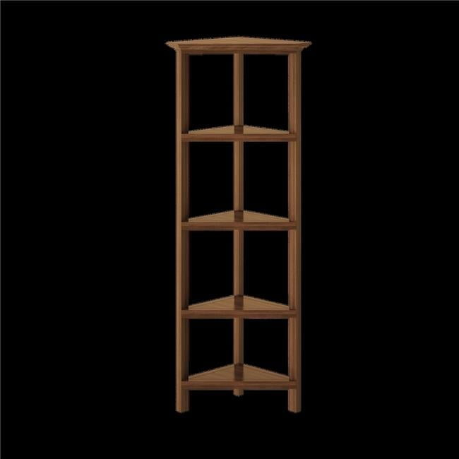NewRidge 4-Tier Corner Wooden Bookcase Walnut