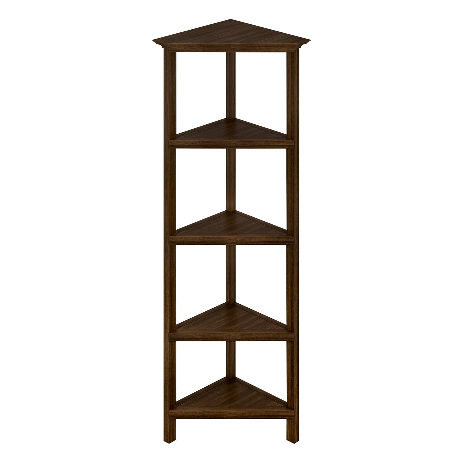 NewRidge 4-Tier Corner Wooden Bookcase Walnut