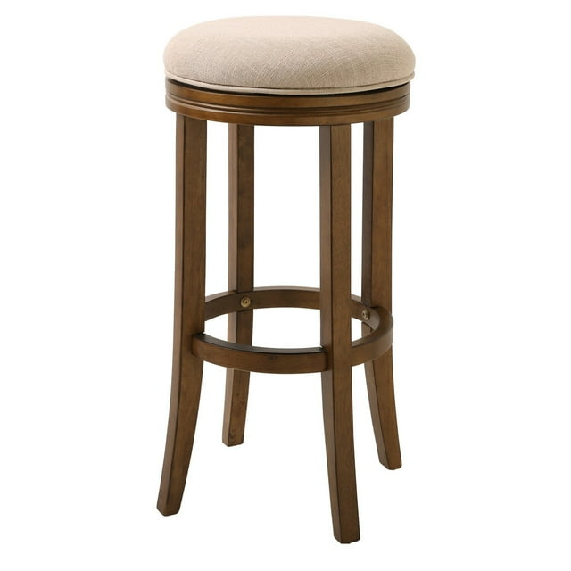 NewRidge Home Goods NewRidge Home Victoria Bar Height Swivel Stool with Cream Fabric Honeysuckle Finish