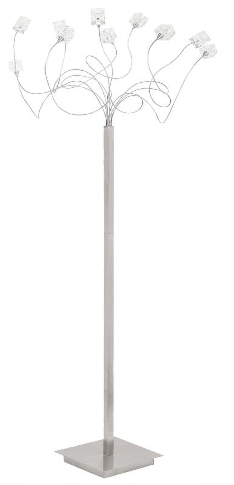 Floor Lamp Halogen Crystal Cube In Chrome - N/A