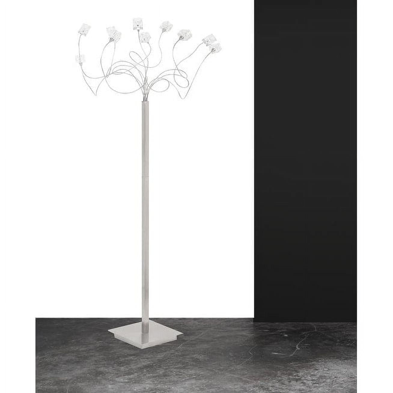 Floor Lamp Halogen Crystal Cube In Chrome - N/A
