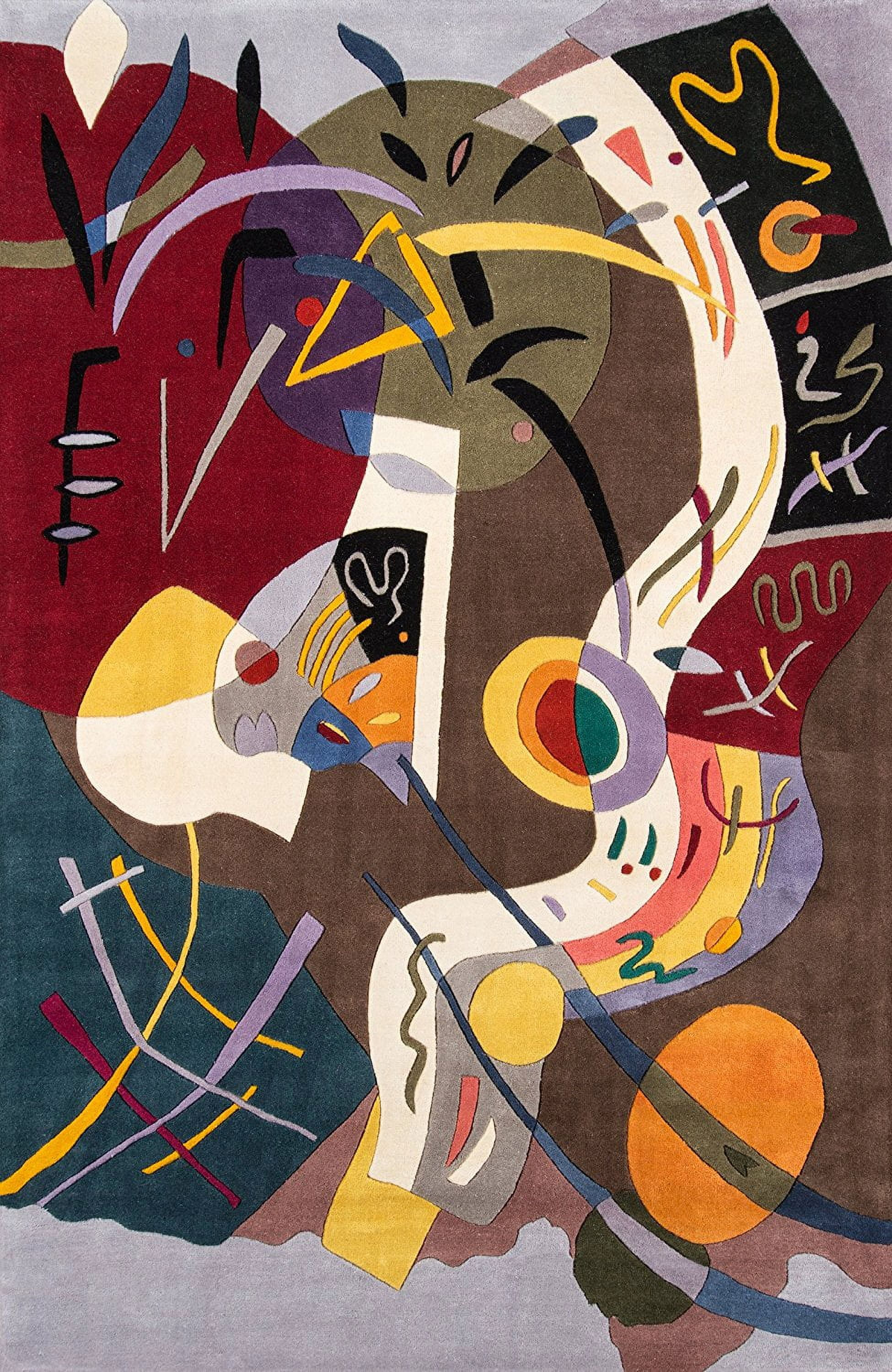 Momeni Contemporary Rectangle Area Rug, Multi, 3'6" X 5'6"