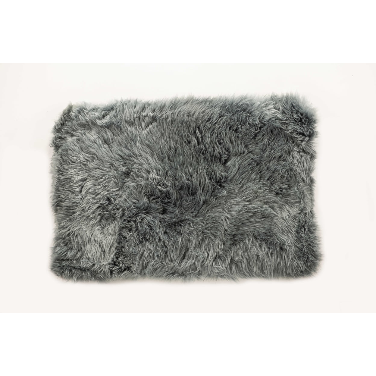 Natural New Zealand Sheepskin Single Rectangular Rug | Grey | 2'x3'