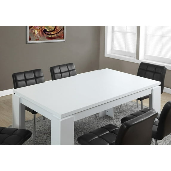 Monarch Specialties Dining Table 60" Rectangular Kitchen Dining Room White Laminate Contemporary Modern