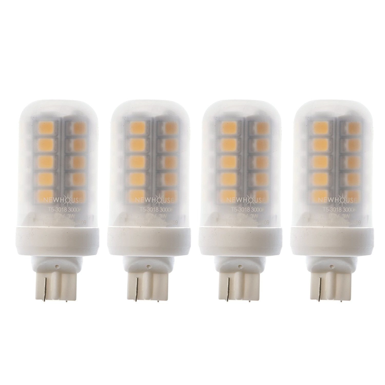 Newhouse Lighting 3W (18W Equivalent) T5 LED Bulb Halogen Replacement Lights, 280 Lumens, 12V, 3000K - 4 Pack