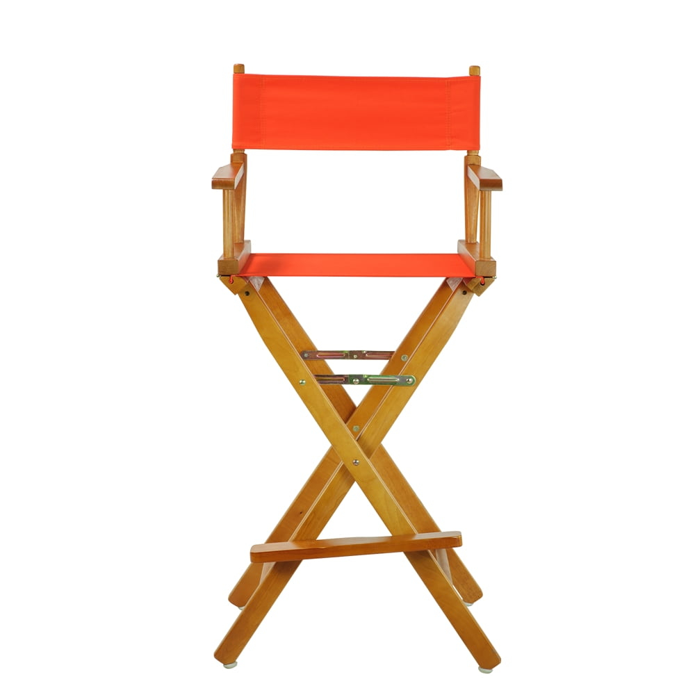 230-05-021-19 30 in. Directors Chair Honey Oak Frame with Orange Canvas