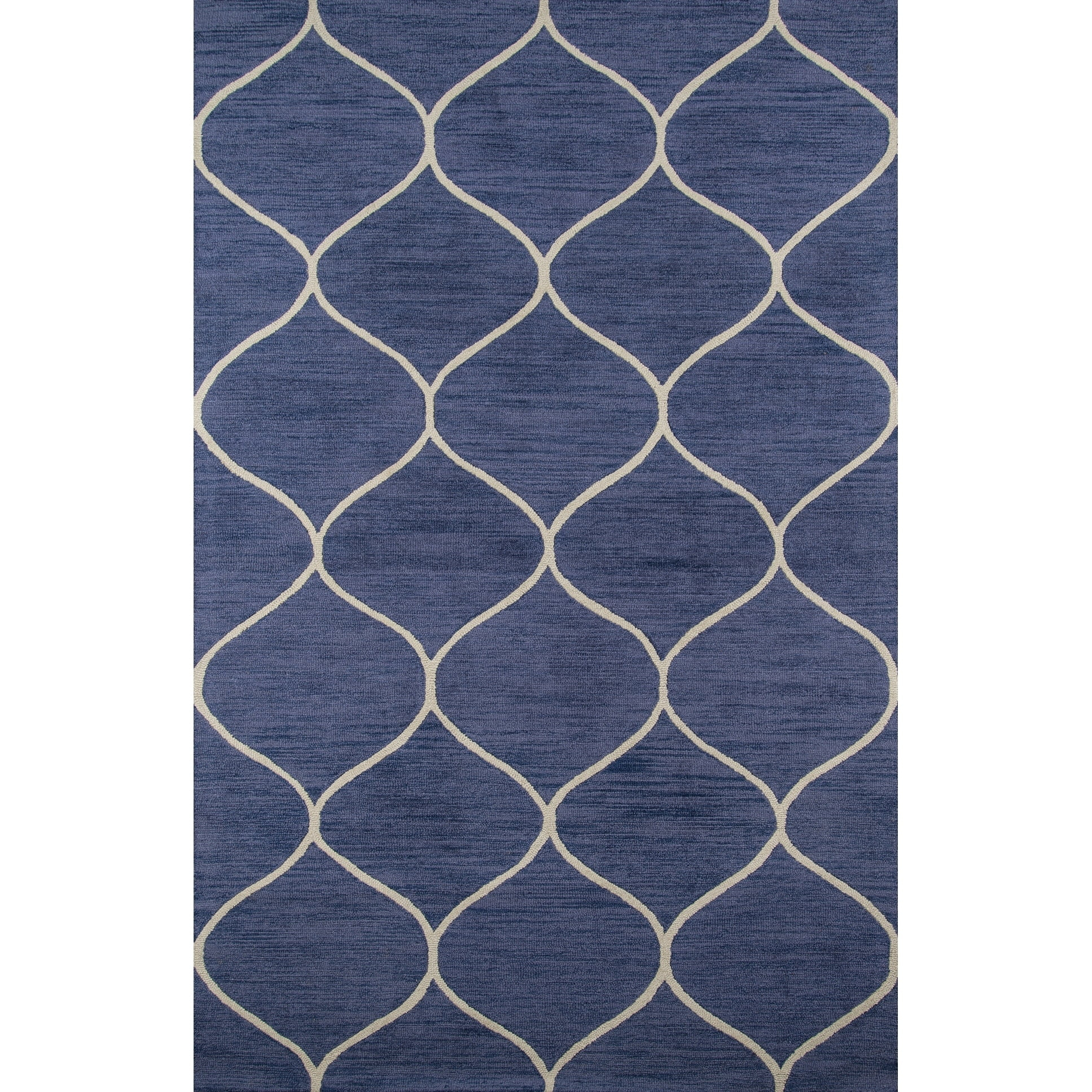 Momeni  Newport Hand Tufted Wool Contemporary Geometric Area Rug Blue 3'9" x 5'9" 4' x 6' Rectangle