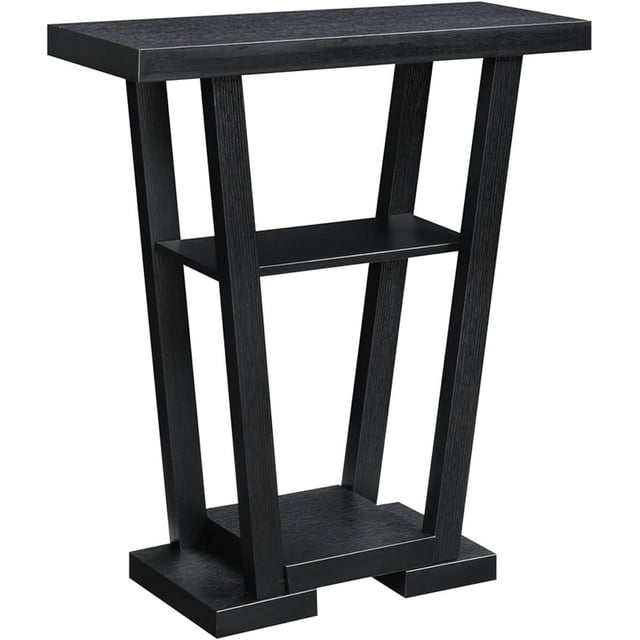 Convenience Concepts Newport V Console with Shelves, Black