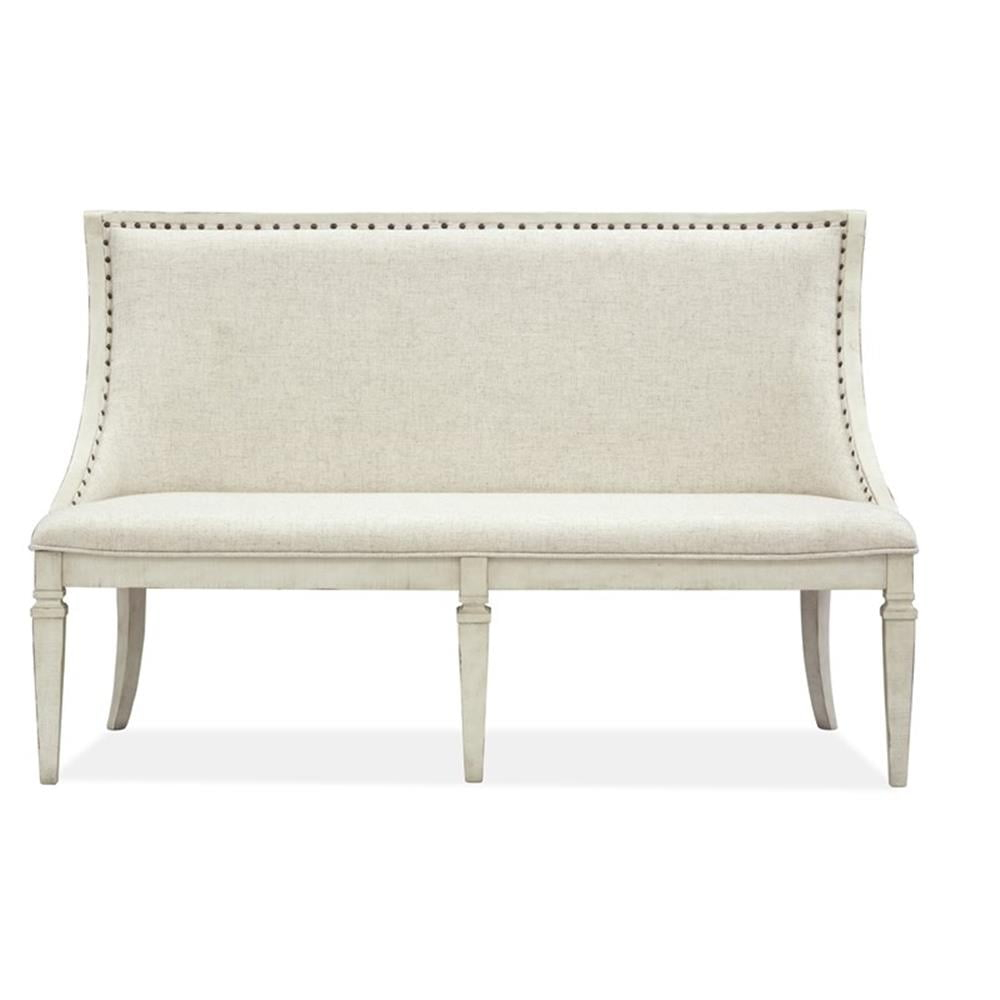 Newport Wood Bench w/Upholstered Seat & Back