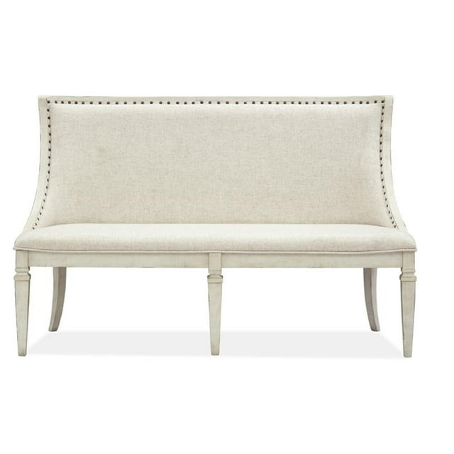 Newport Wood Bench w/Upholstered Seat & Back