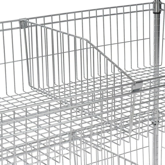 Nexel WBD18C Wire Shelf Basket Divider 18"D x 10"H, Steel, Silver