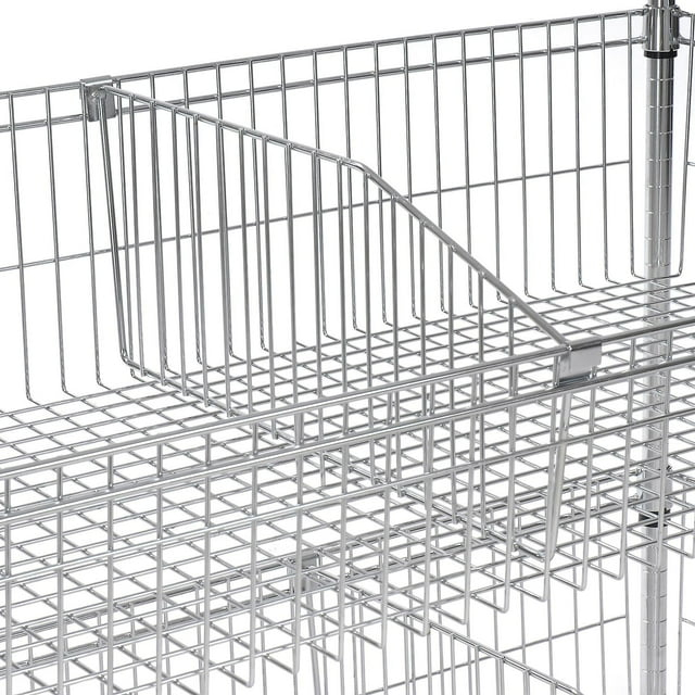Nexel WBD18C Wire Shelf Basket Divider 18"D x 10"H, Steel, Silver