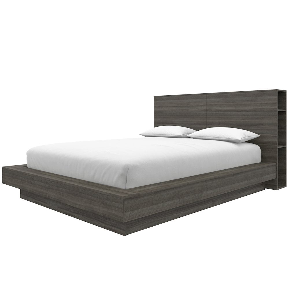 Nexera Marconi Platform Bed Set In Grey Oak
