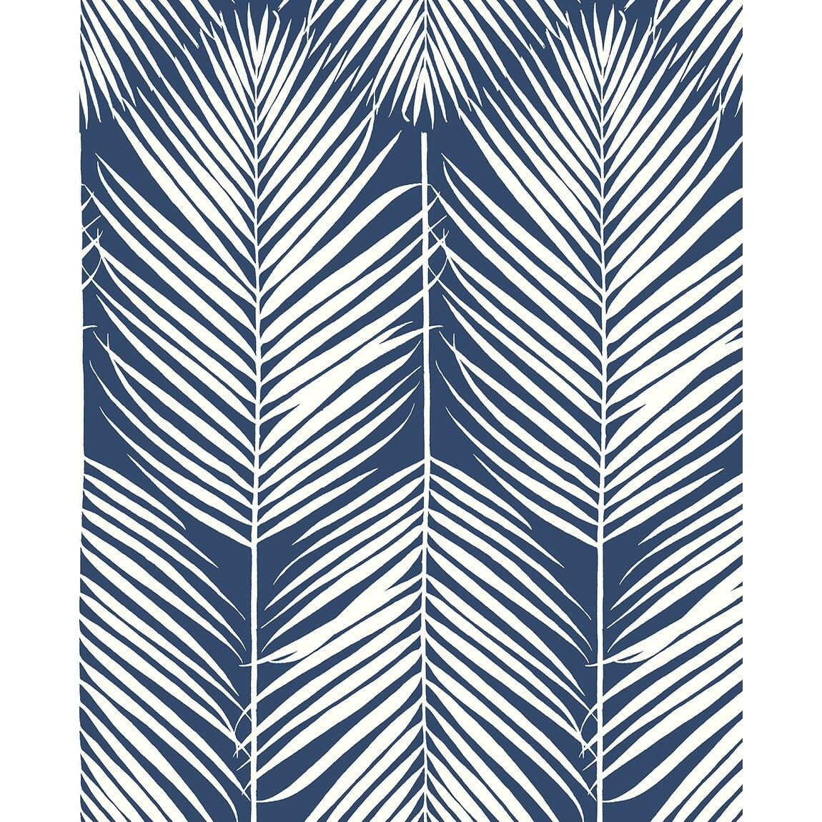 NextWall Coastal Blue Palm Silhouette Peel and Stick Wallpaper