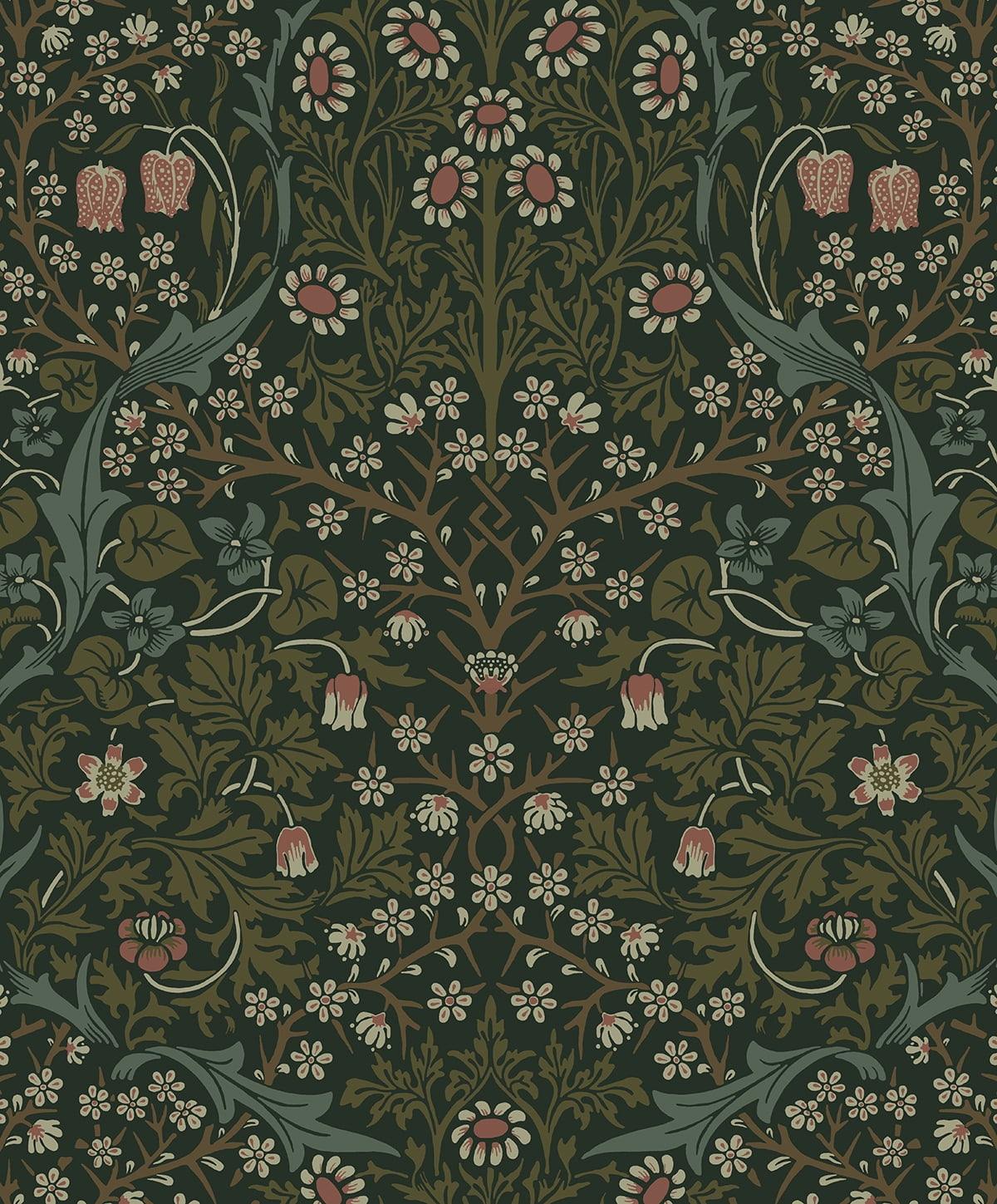 NextWall Greenery Victorian Garden Floral Peel and Stick Wallpaper