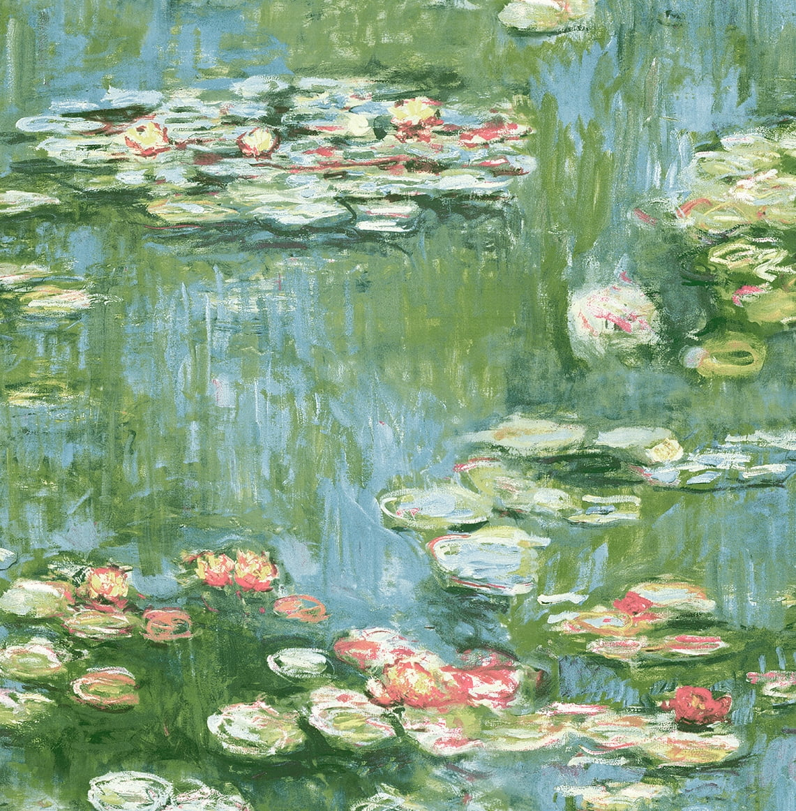 NextWall  Lily Pond Peel and Stick Wallpaper 20.5 in. W x 18 ft. L - Olive & Sky Blue
