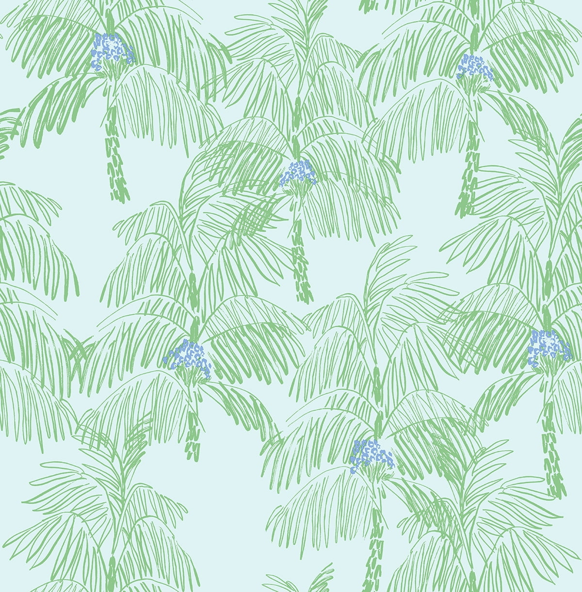 NextWall  Palm Beach Peel and Stick Wallpaper Baby Blue & Seafoam