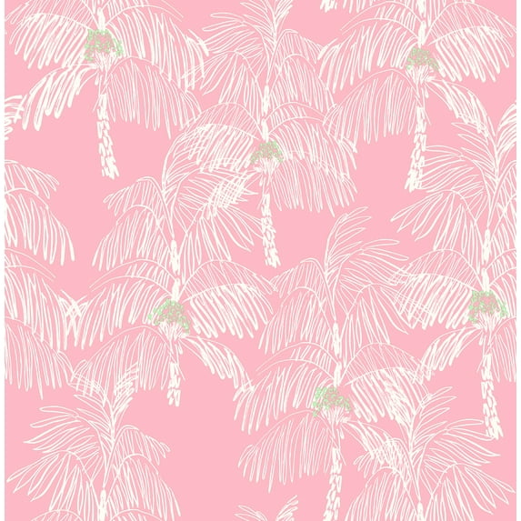 NextWall  Palm Beach Peel and Stick Wallpaper Flamingo