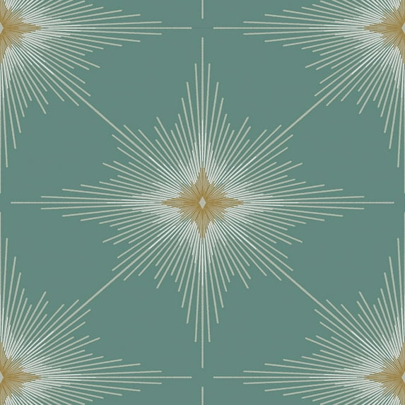 Seabreeze Blue Green Vinyl Geometric Peel and Stick Wallpaper