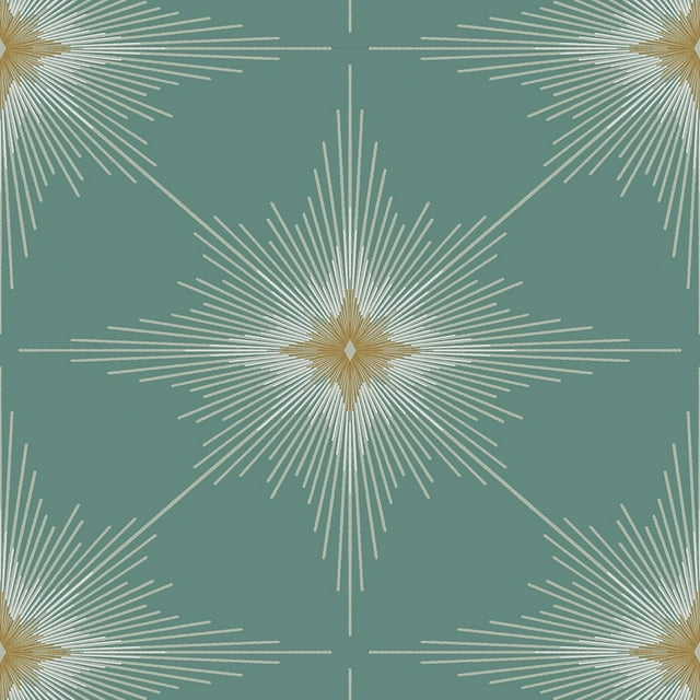 Seabreeze Blue Green Vinyl Geometric Peel and Stick Wallpaper