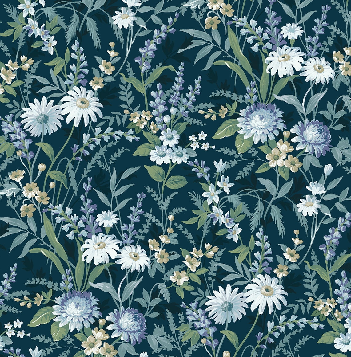 NextWall  Vintage Floral Peel and Stick Wallpaper 20.5 in. W x 18 ft. L - Teal