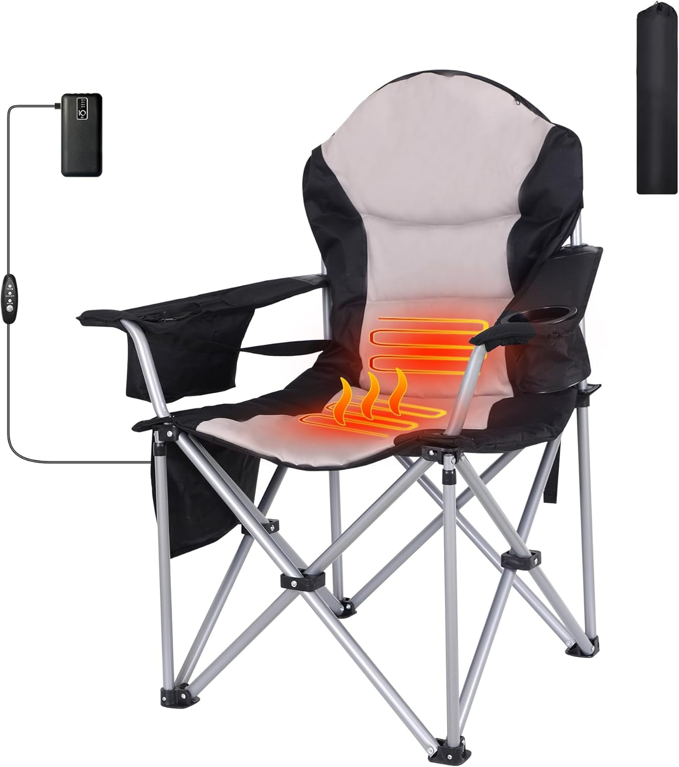 Heated Camping Chair, Heated Chair, Beach Chair, Folding Chair, Ski Chair 1-Pack